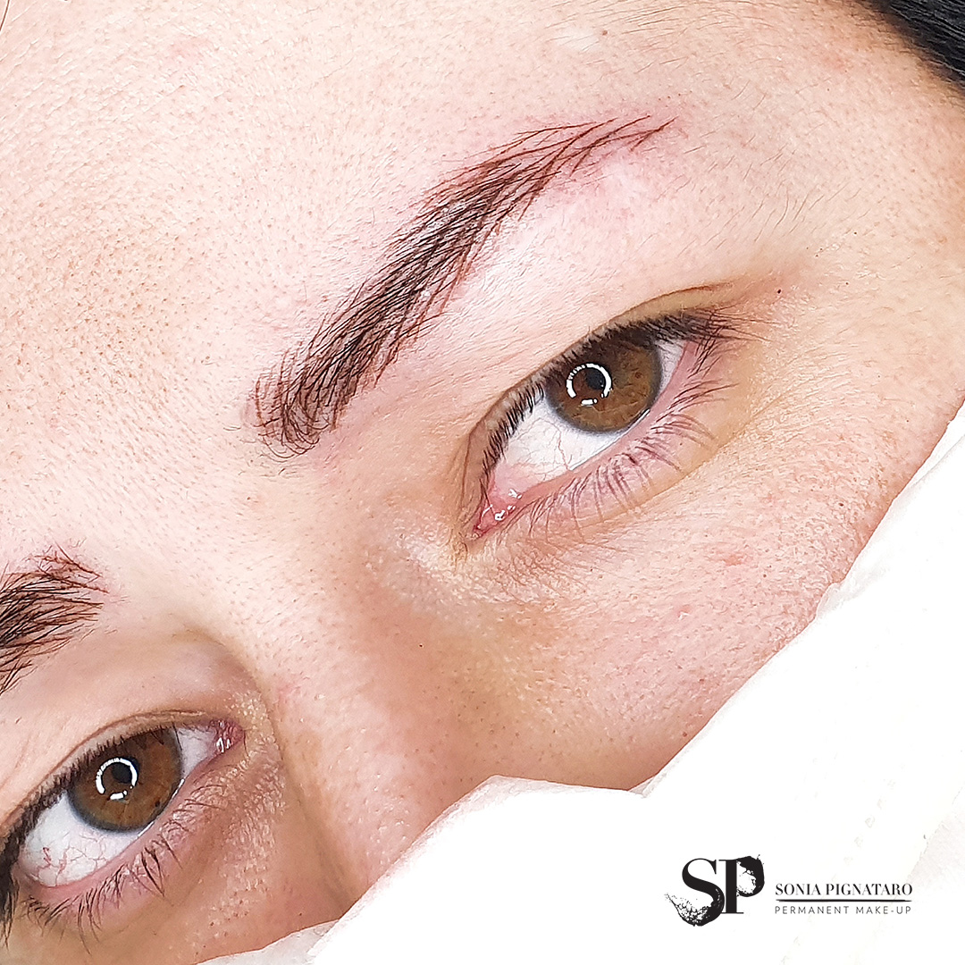 sopracciglia pelo a pelo realizzate con la dermopigmentazione