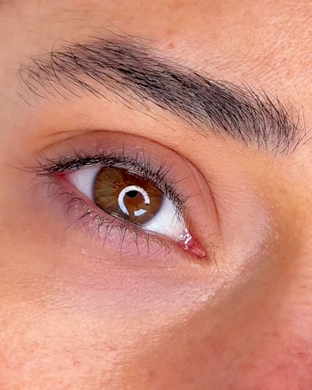 Video del risultato finale di una laminazione delle sopracciglia: il trattamento valorizza la forma naturale, disciplina i peli e dona alle sopracciglia un aspetto più pieno, ordinato e luminoso